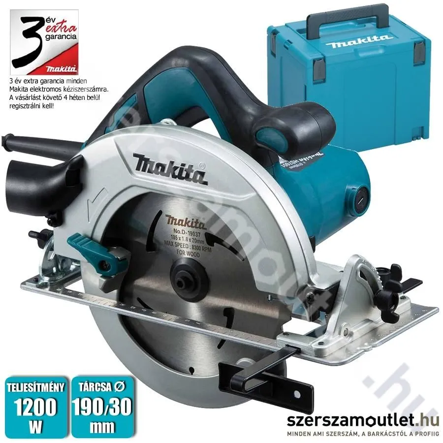 MAKITA HS7601J Körfűrész MAKPAC kofferben (1200W/190mm)