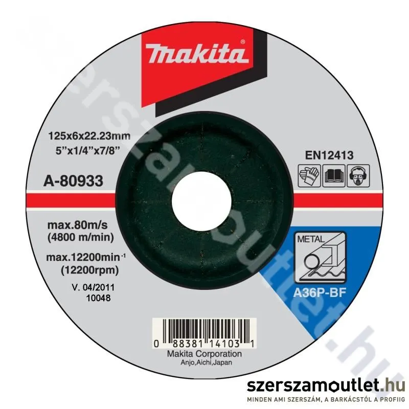 MAKITA Tisztítókorong Acélhoz 125x6,0 mm (A-80933)