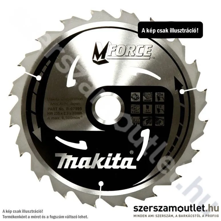 MAKITA Mforce Körfűrésztárcsa közepes vágására 235x30 mm Z24 (B-08090)