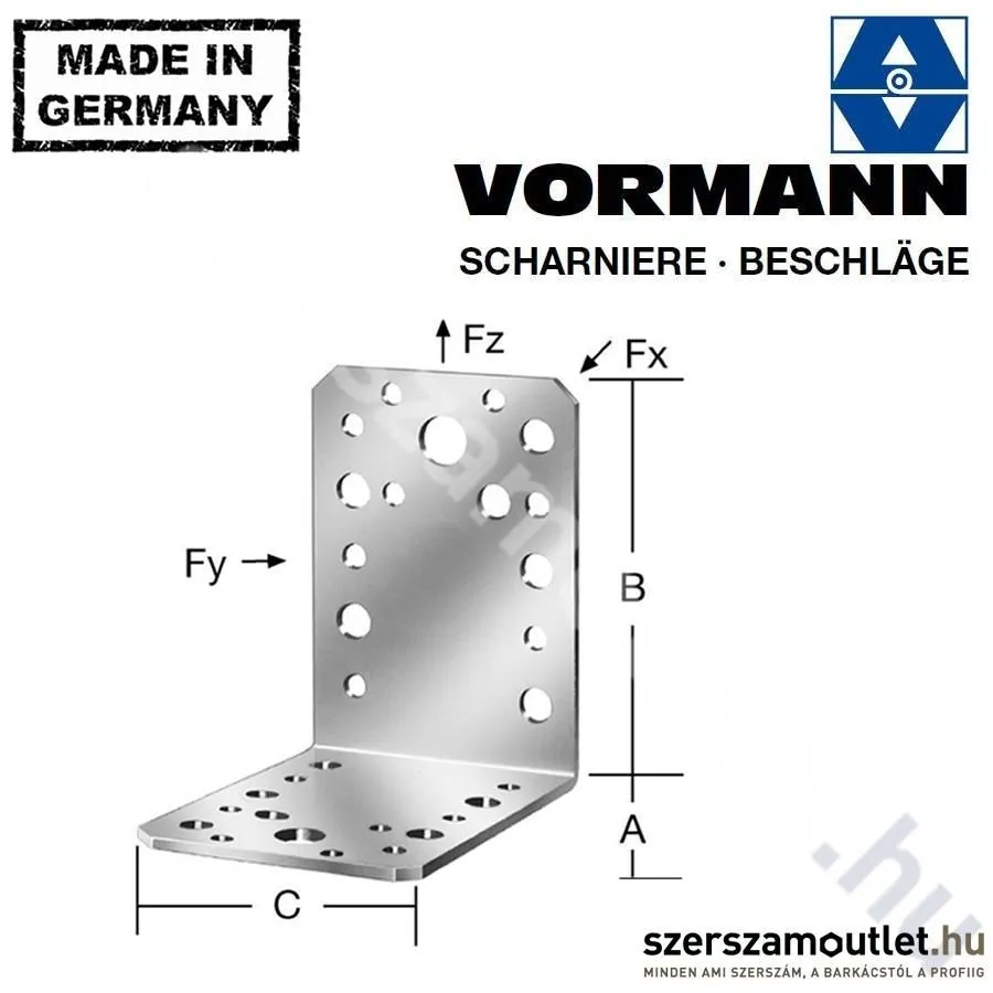 VORMANN Derékszög lemez 105x105x90mm