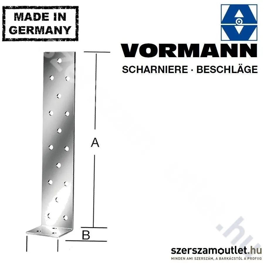 VORMANN Derékszög lemez 200x40x40mm