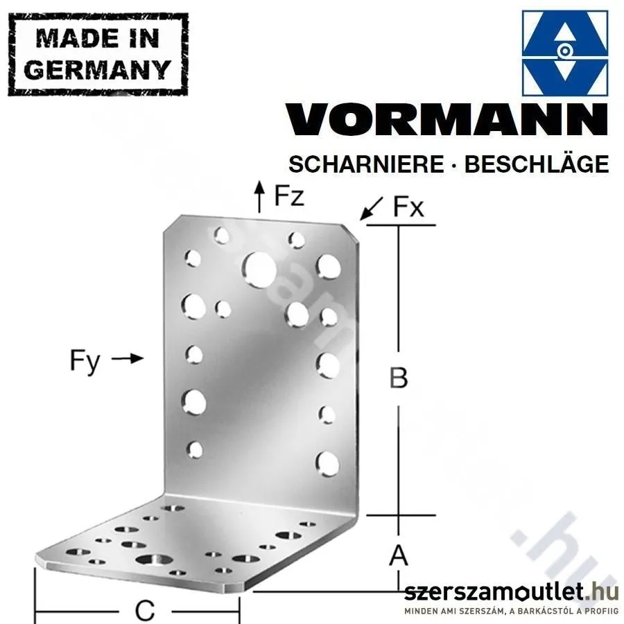 VORMANN Derékszög lemez 50x50x35mm