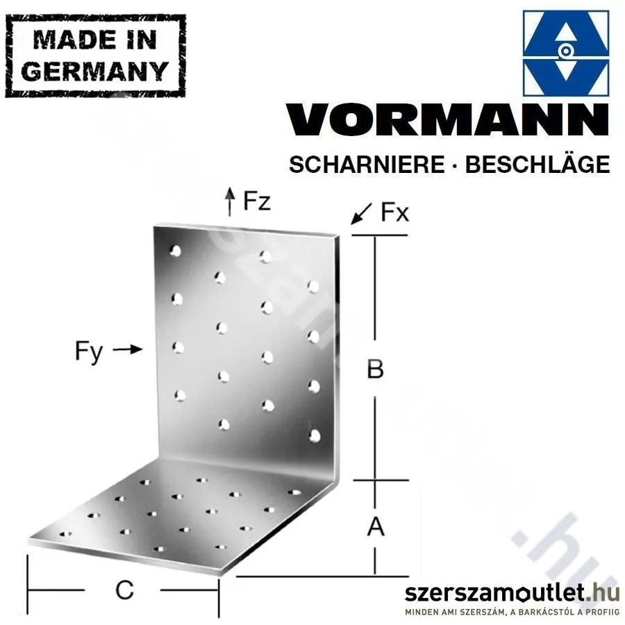 VORMANN Derékszög lemez 60x60x40mm