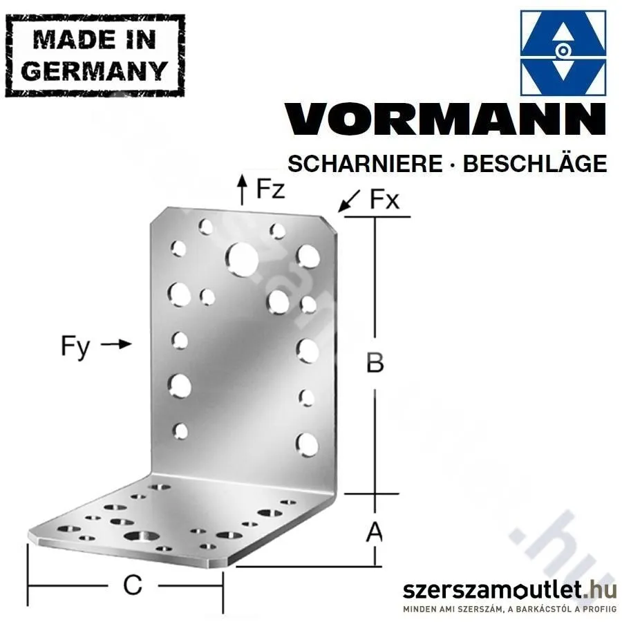 VORMANN Derékszög lemez 70x70x55mm