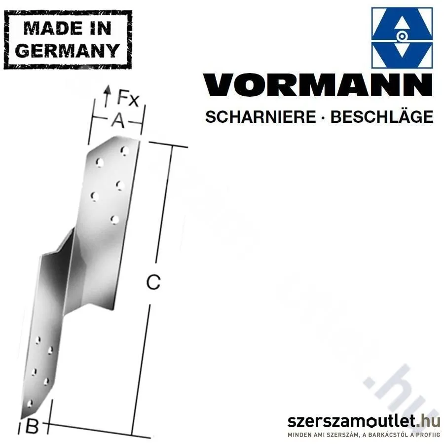 VORMANN Függesztő lemez 33x33x170mm jobbos