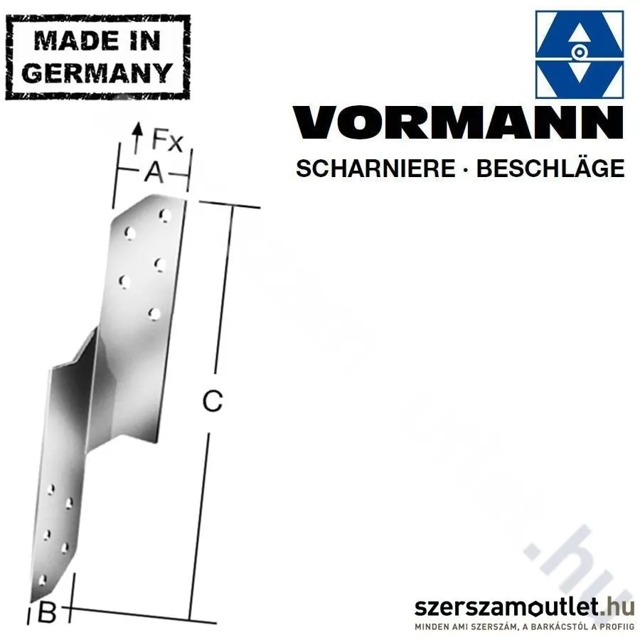 VORMANN Függesztő lemez 33x33x170mm balos