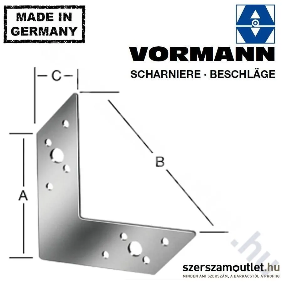 VORMANN Sarokerősítő lemez 116x83x30mm