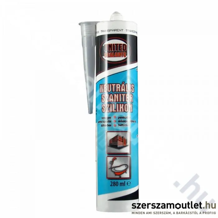 UNITED SEALANTS Neutrális szaniter szilikon, fehér 280ml (US1031)